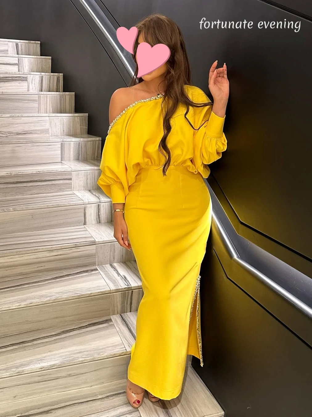 

Fortunate Evening Elegant Vintage Sweet Yellow Beads One Shoulder New Customized Formal Occasion Prom Dress Evening Party Gowns