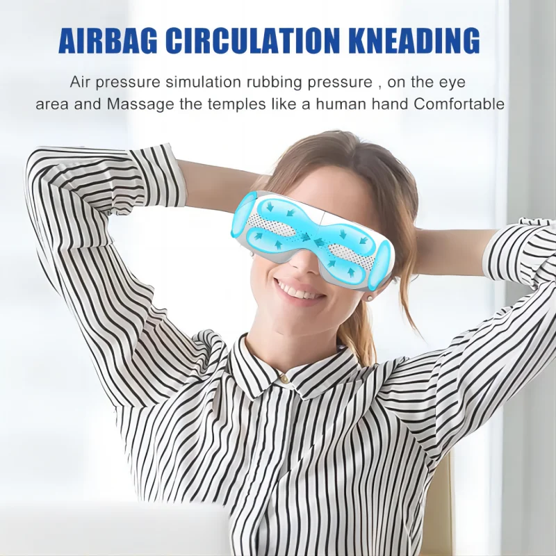 Visible Eye Massager Smart Eye Mask with Air Compression Massage Foldable Portable Eye Relaxation Device for Women Men Gift