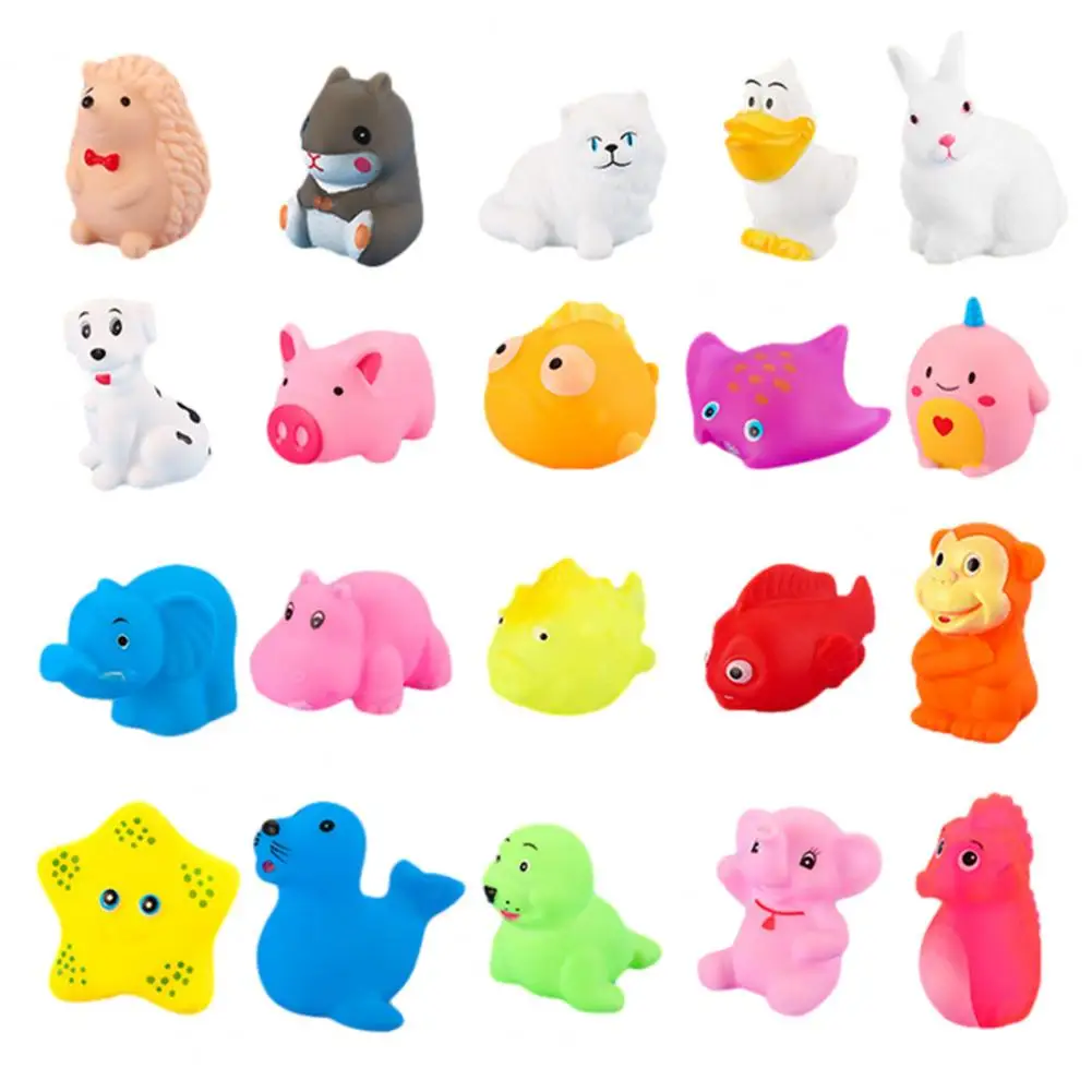 

Summer Bath Vinyl Toy 30pcs Baby Bath Toys with Built-in Whistle Set for Emotional Comfort Play at Baby Shower