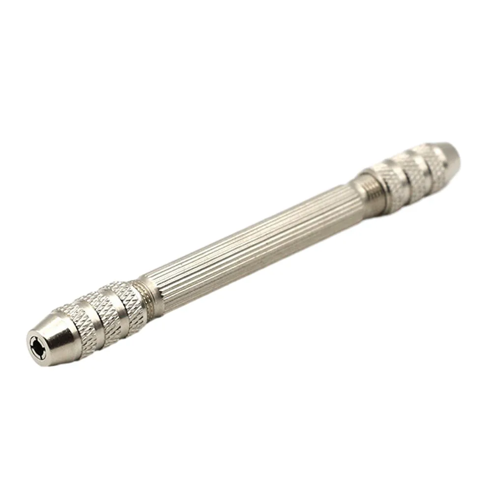 Hand Drill Double Chuck Head Handle Drill Bit Kit Wire Tool Fit 0.3-3.2mm Wire Jewelry Watch Repairing Hand Tool