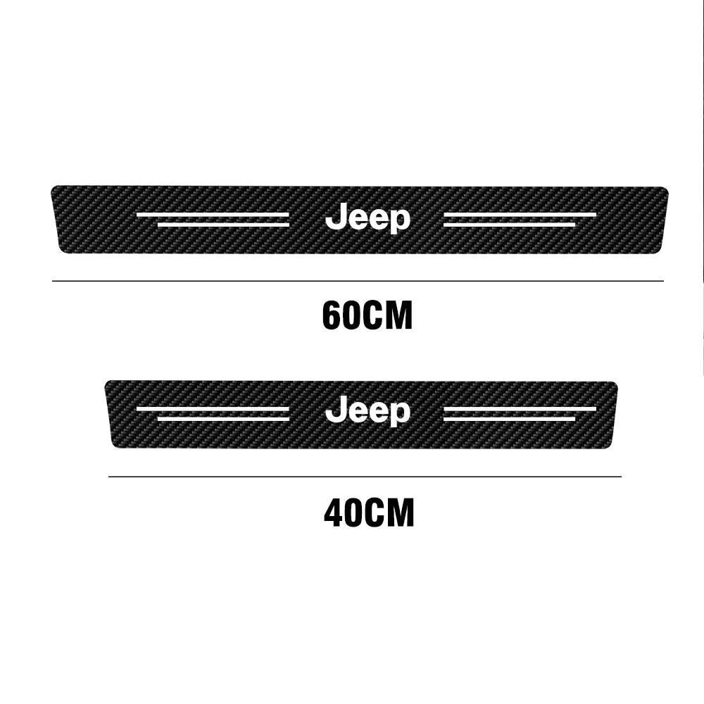 JEEP Car Threshold Strip Anti Stepping Leather Protective Sticker For Jeep Renegade Compass Grand Cherokee Wrangler jk Gladiator