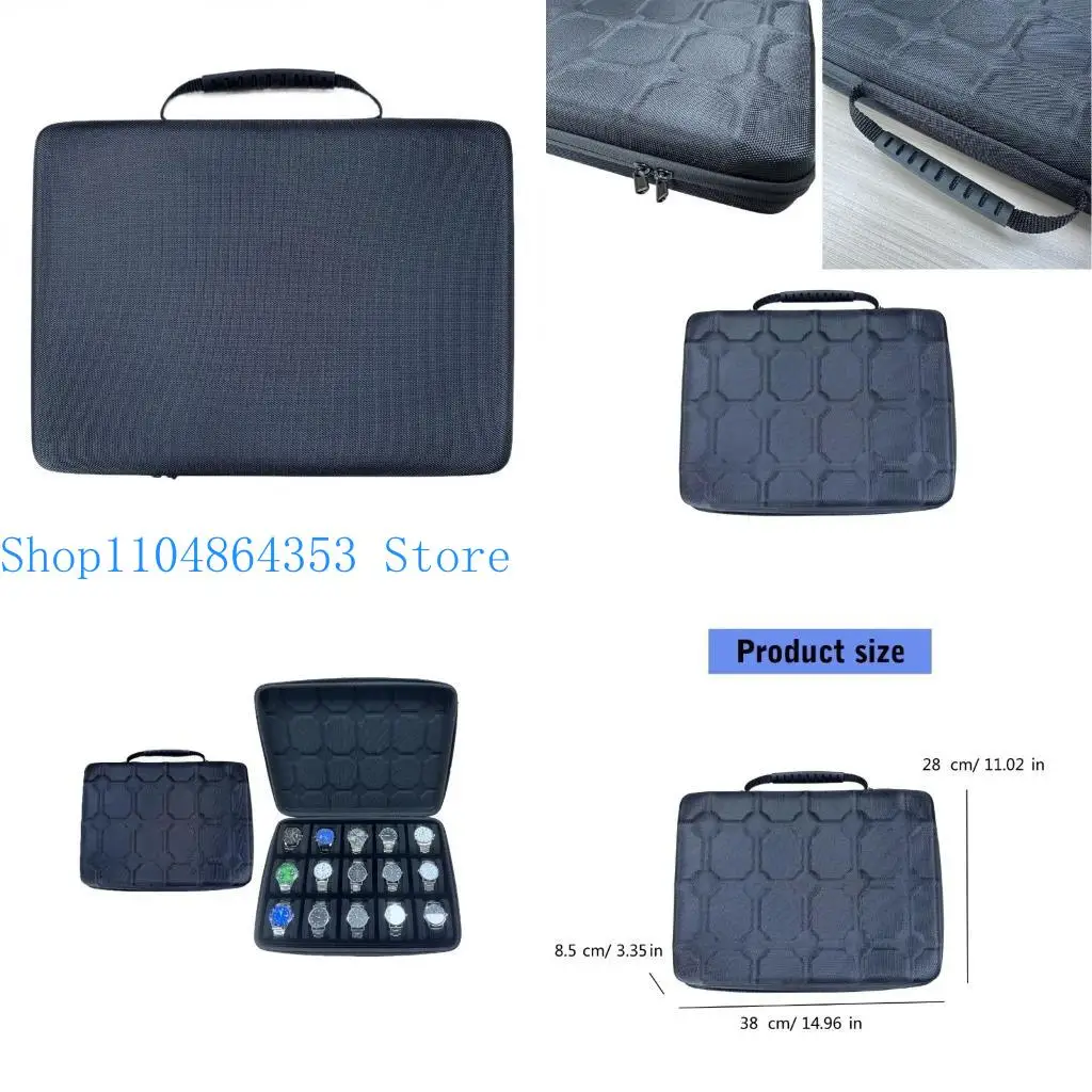

652f 15 слот -часовые часы Организаторы Смотрение Case Eva Oxford Cloth Watch Shute Box Box Watch Display For STORAGINE