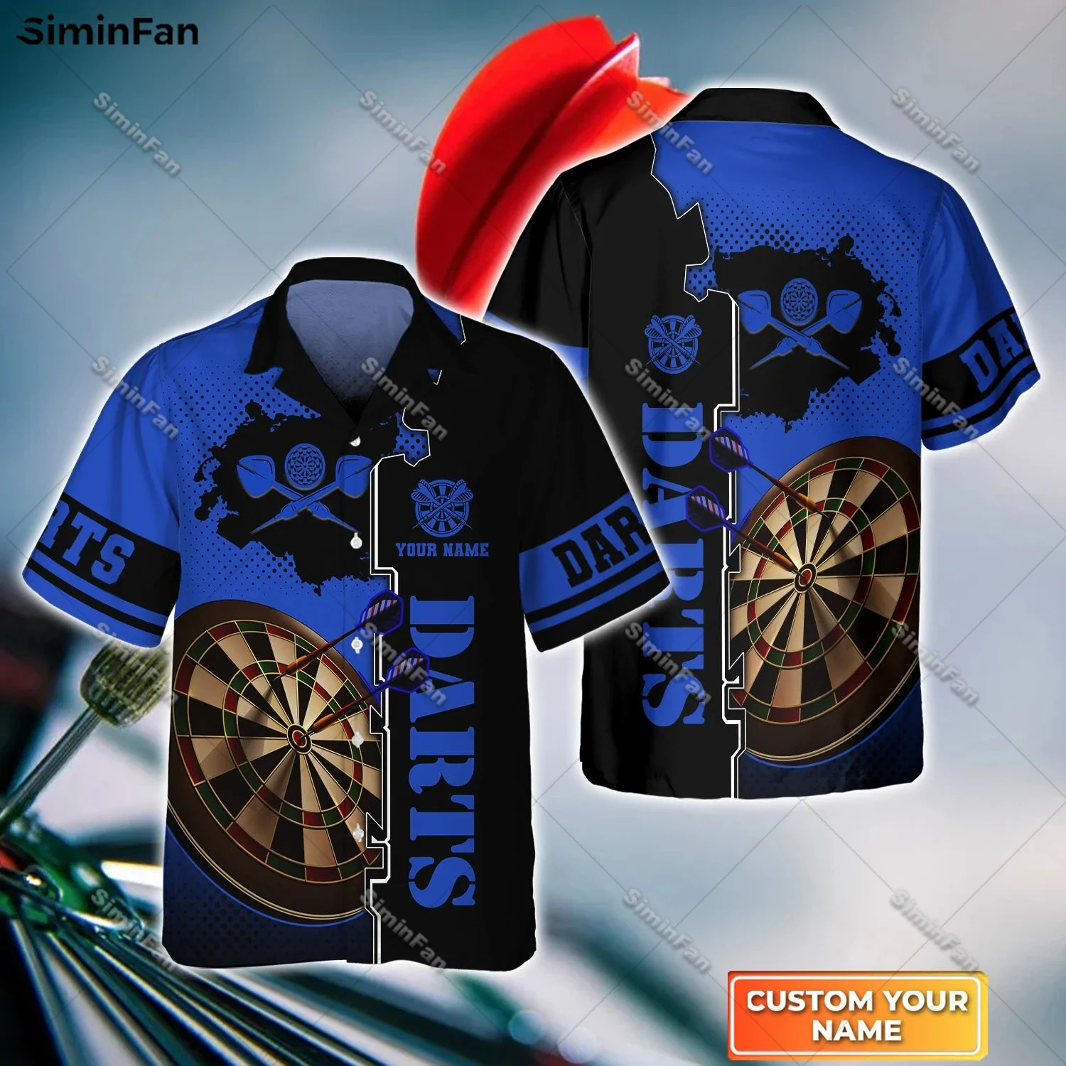 

Blue Darts Mens Hawaiian Shirts 3D All Over Printed Male Cuban Beach Tshirt Female Summer Lapel Tee Unisex Short Sleeve Top-1