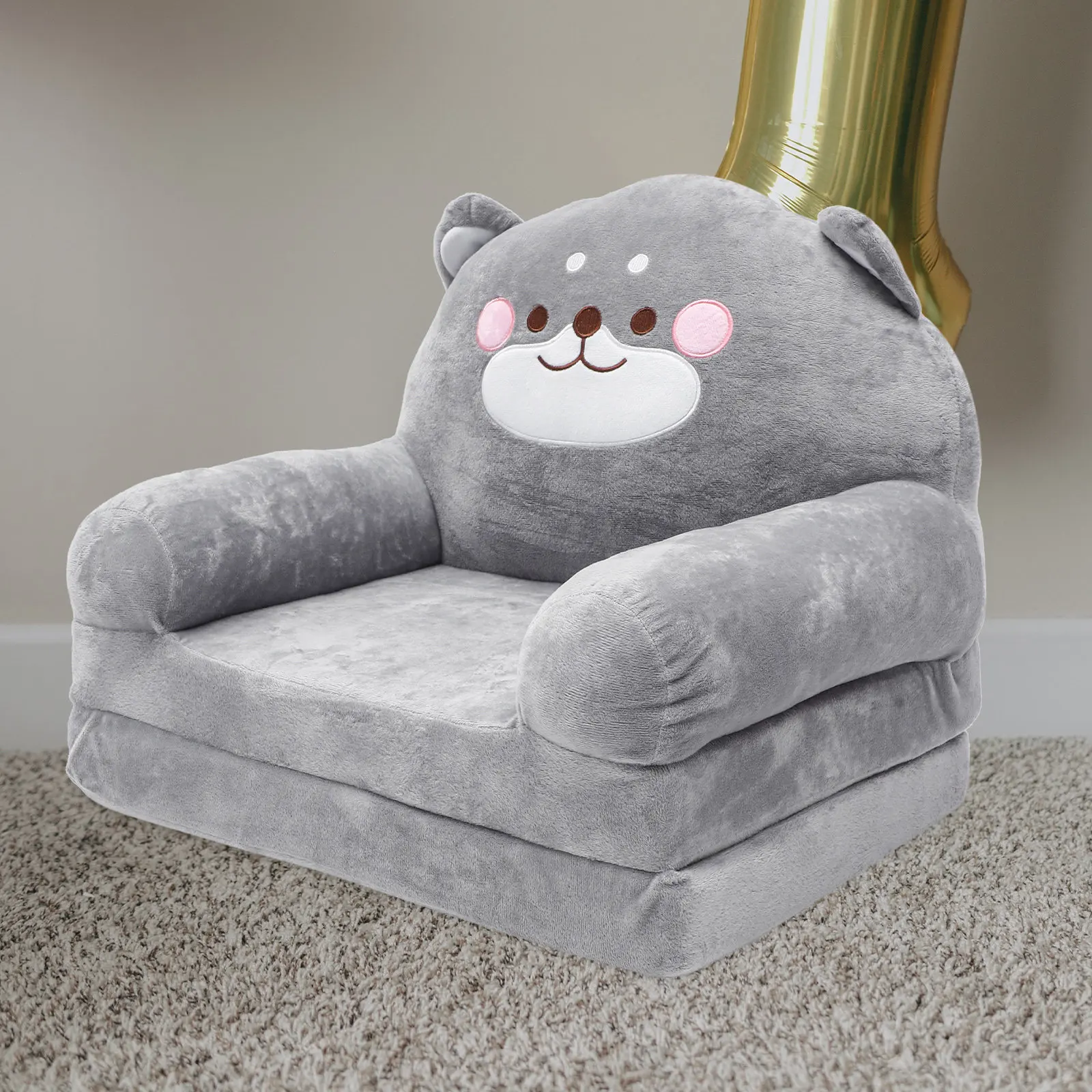 

Elephant Shape Baby Seat Soft Comfortable Kids Sitting Chair for Living Room Bedroom Nursery Kindergarten Child Folding Sofa