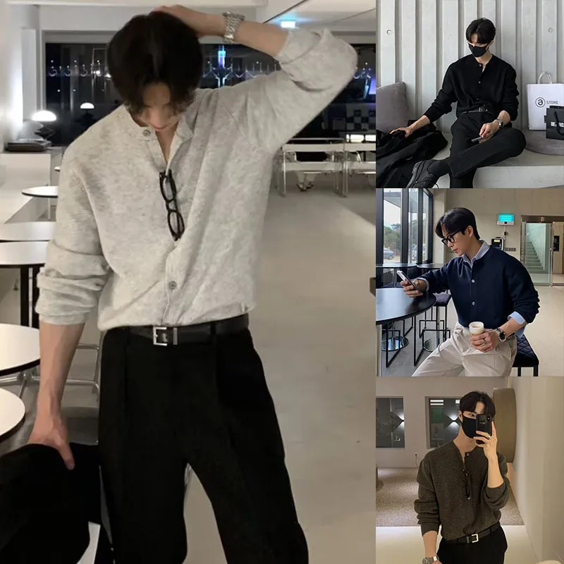 Autumn Winter Knit Cardigan Men's Premium Casual Base Layer Outerwear