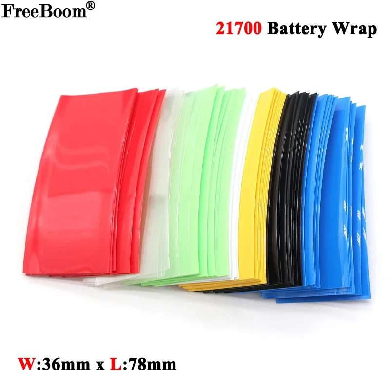 25~1000pcs 21700 Battery Film Precut PVC Heat Shrink Tube Shrinkable Sleeve Tubing Protect Pipe Cover for 21700 Batteries Wrap