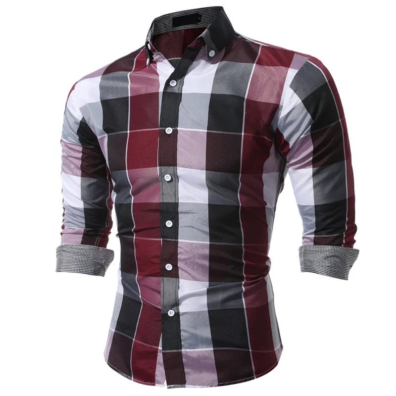 

Men's shirt striped pattern printed outdoor street long sleeved button printed clothing fashion street clothing designer