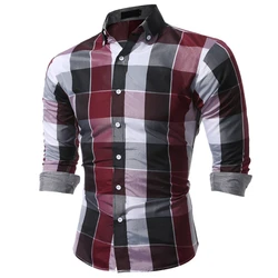 Men's shirt striped pattern printed outdoor street long sleeved button printed clothing fashion street clothing designer