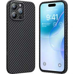 memumi Real Aramid Fiber for iPhone 16 Pro Max Case, [NO-case Feeling] Durable Sturdy Aramid Fiber with 0.5mm Slim