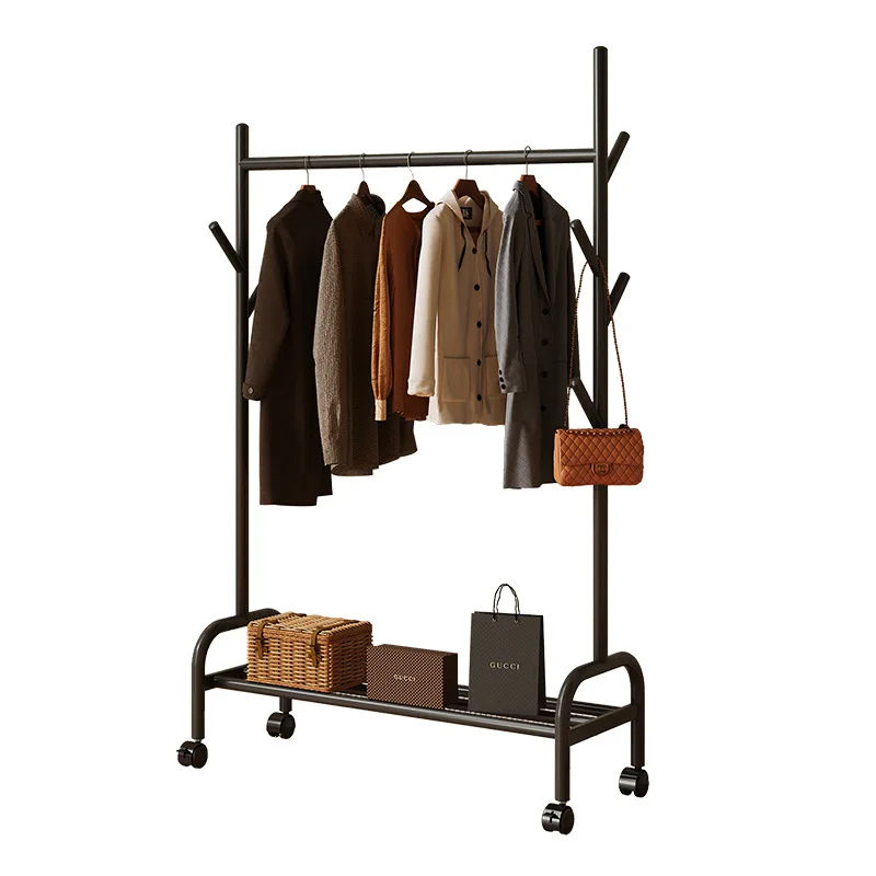 

Coat rack home modern simple wrought iron movable storage storage