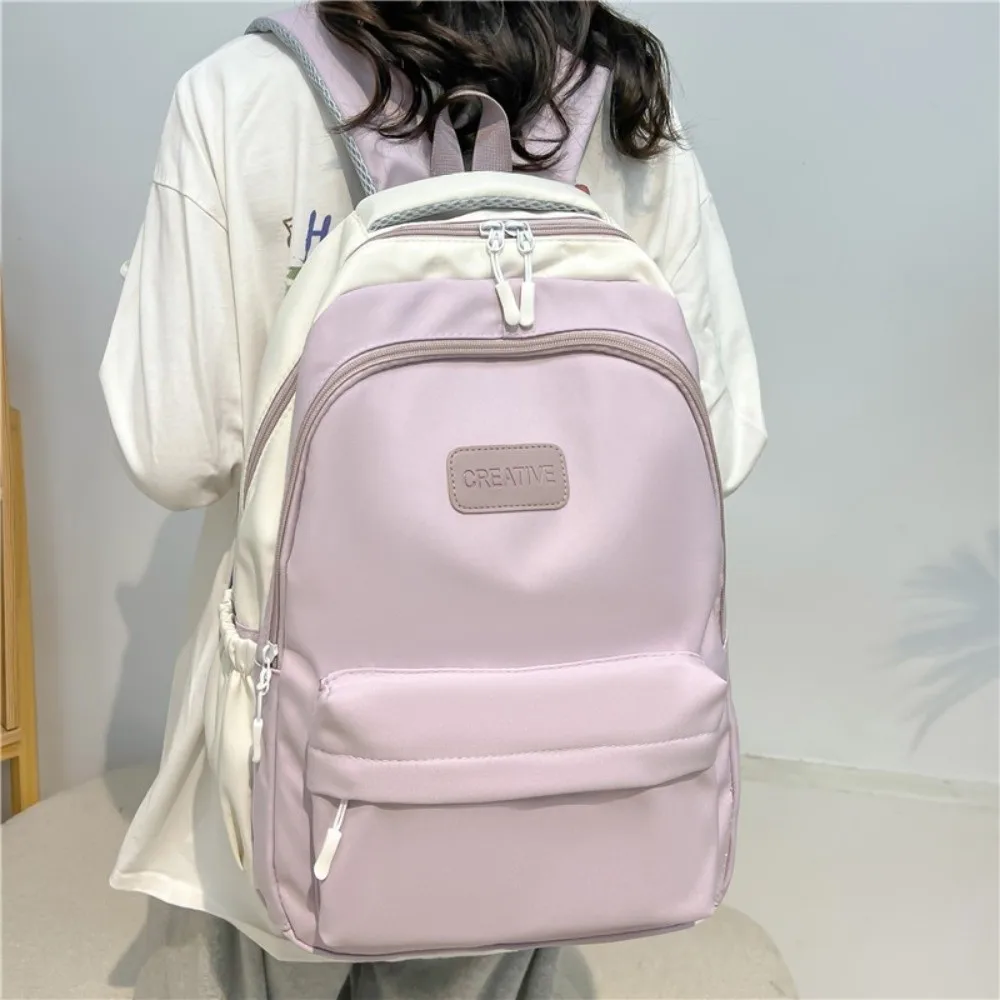 

Simple Nylon Backpack Large Capacity Multifunction School Bag Breathable College Backpack Teenage