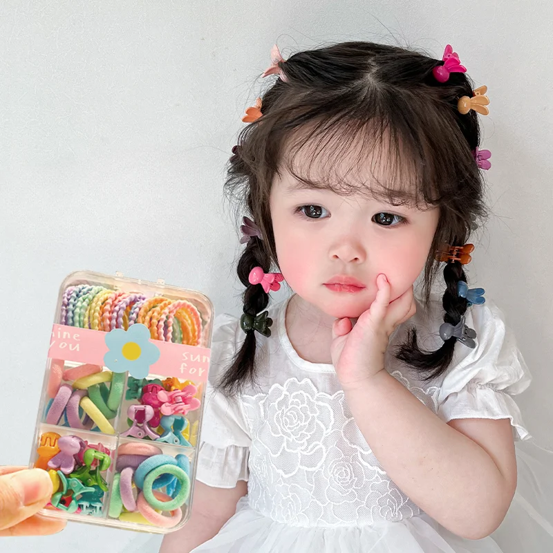 150Pcs/Box Baby Girls Cute Colors Classic Elastic Hair Bands Children Sweet Soft Scrunchies Rubber Bands Kids Hair Accessories