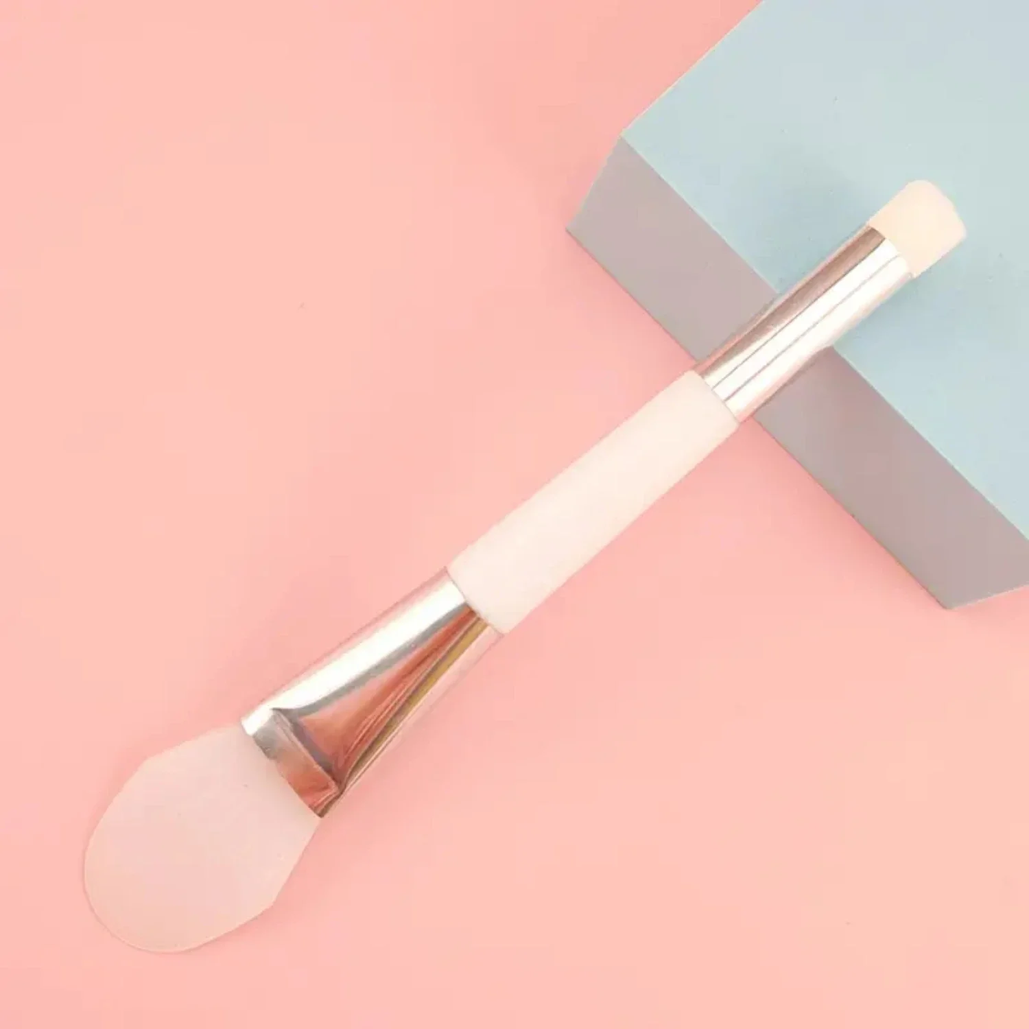 Brosse pour masque facial en Gel de silice souple à Double tête pour masques de boue homogènes-outil de nettoyage doux pour masques de sommeil et Tu Mo Shi