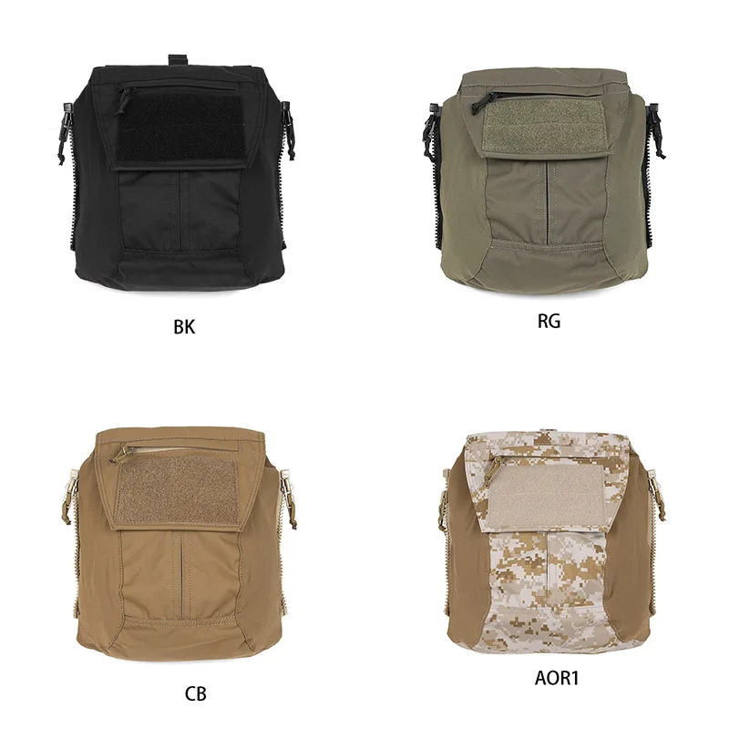 Outdoor TACTICAL Multi-Zipper Backplate Utility Bag , Tactical Vest Multi-Purpose Zipper Backplate Bag JPC AVS SPC Special BP13