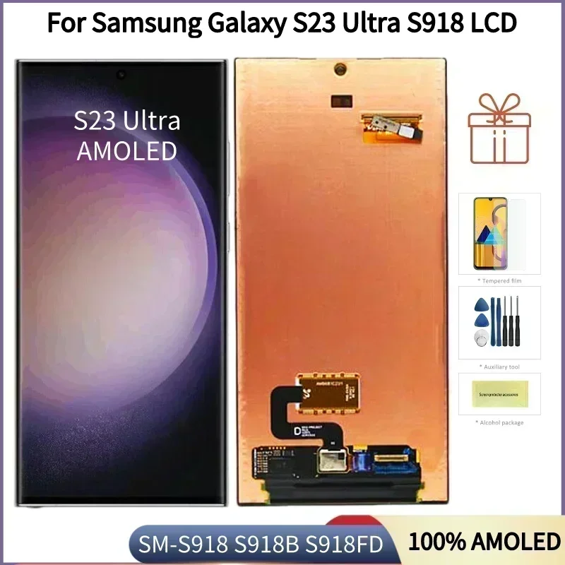 

AMOLED Touch Screen Digitizer for SamsungGalaxy S23 Ultra 5G LCD, S918, S918B, S918U , Display with Defects