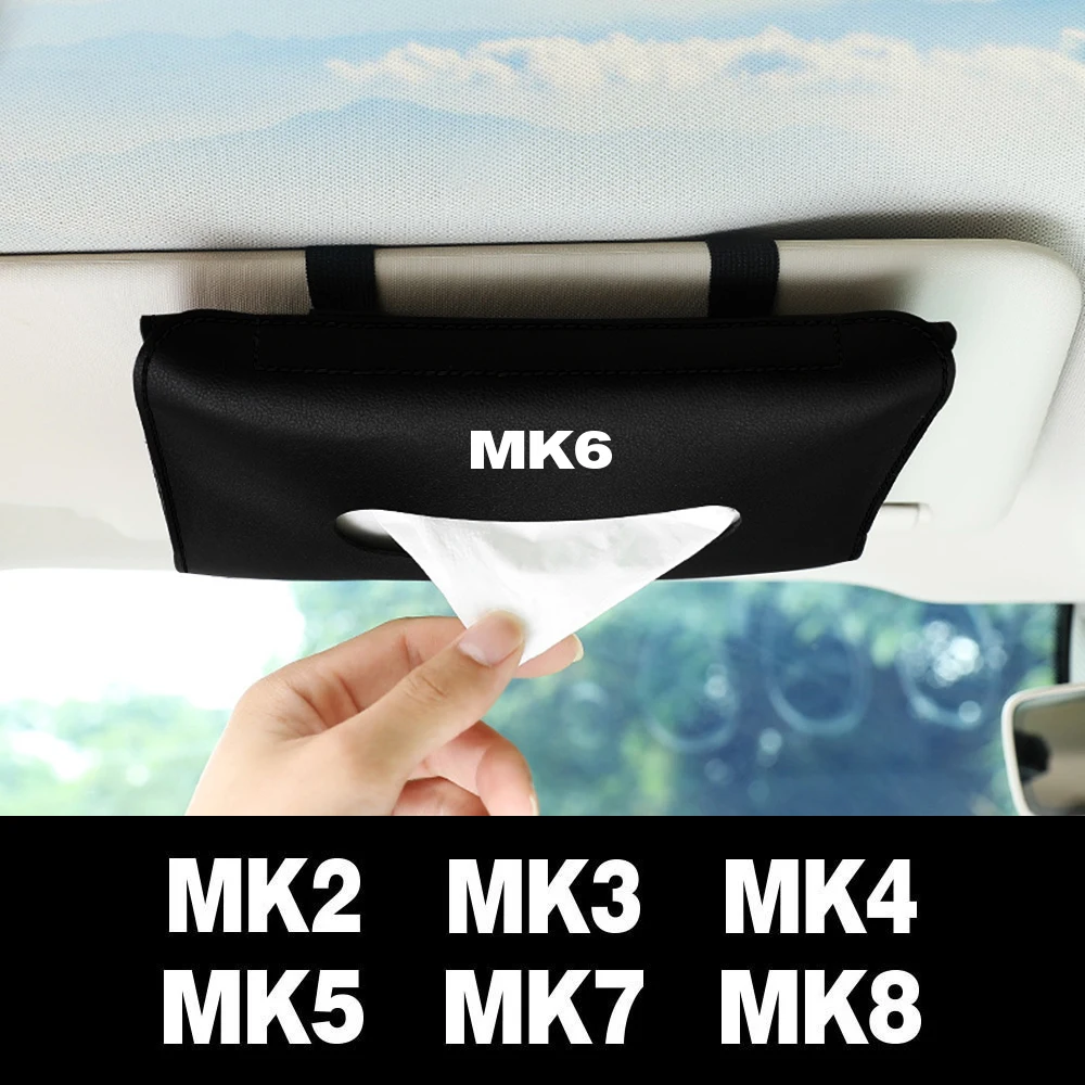 Tissue Box PU Leather Auto Car Truck Sun Visor Hanging Holder For VW Volkswagen Golf 6 7 5 4 2 8 MK4 MK6 MK7 MK5 MK3 MK2 MK8