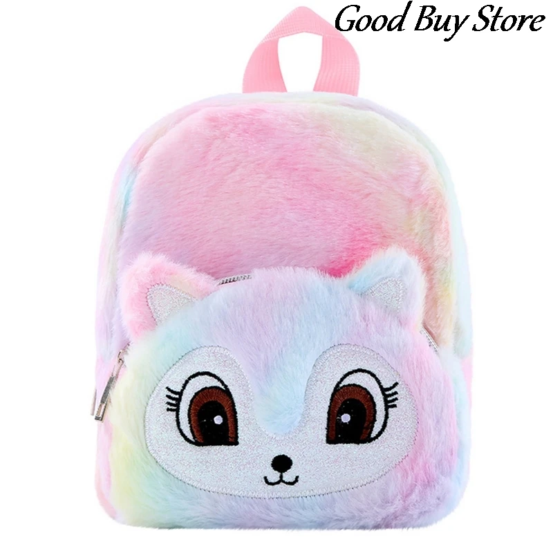 Mini Tier Fuchs Buch Tasche Kinder niedlich rosa Schulranzen Kinder bunte Plüsch Rucksack ausgestopfte Schult aschen Mode weichen Pelz Rucksäcke