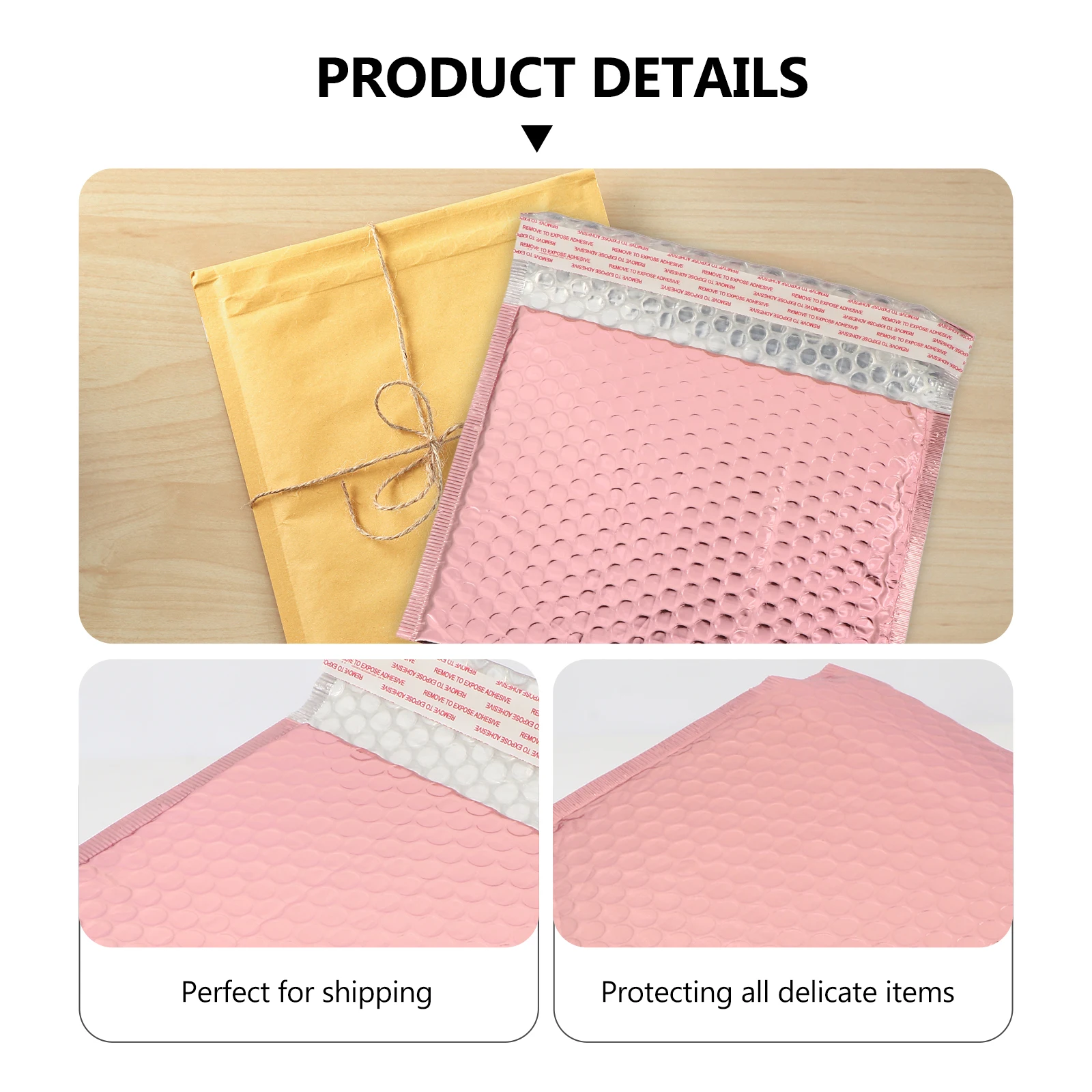 

25pcs Envelope Padded Envelopes Bags Rose Gold Self-Seal Bubble Mailers For Shipping Protection With Bubble Lined Construction