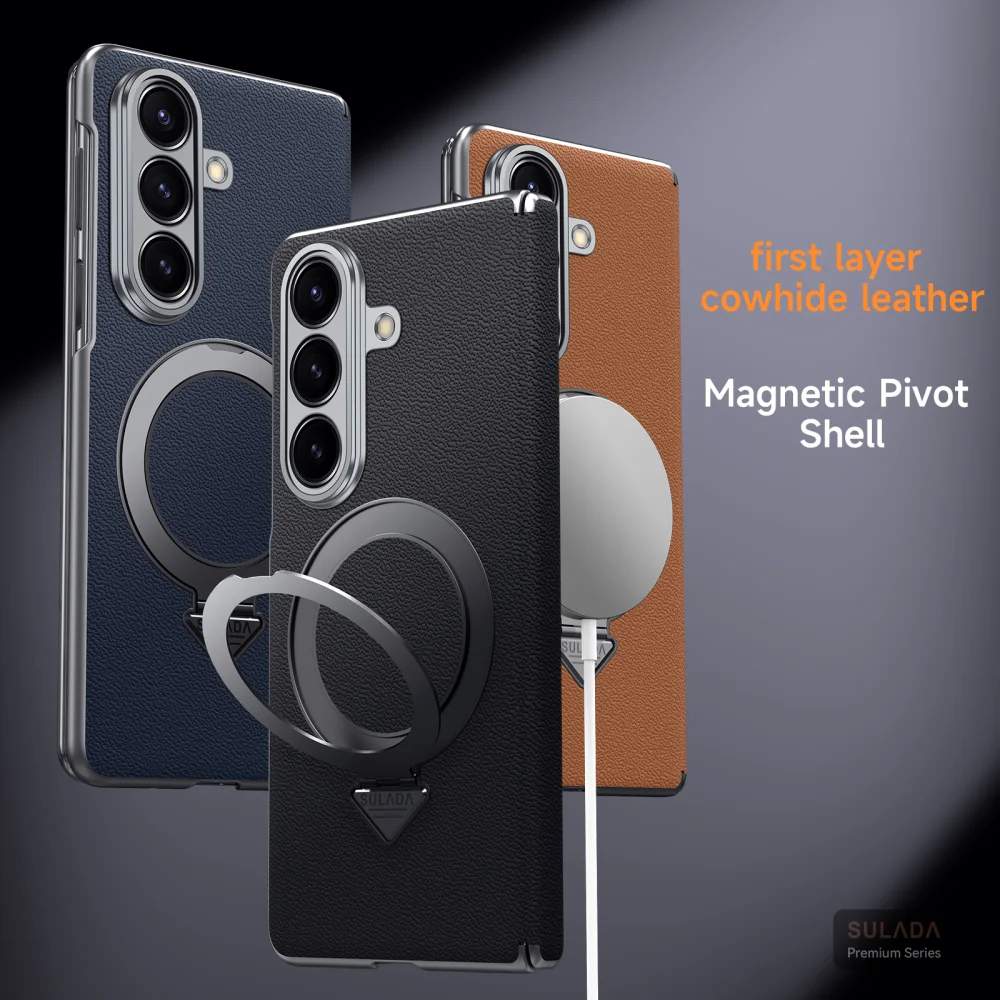 

Luxury Business Sle Magnetic Kickstand Phone Case for Samsung Galaxy Z Fold 7 6 5 Wireless Charger Shockproof Protect Back Cover