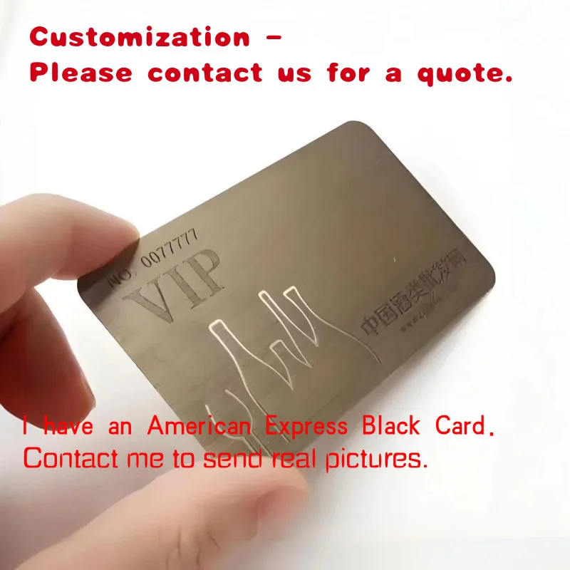 custom.Professional Customization Stainless Steel Business Card High Quality Metal Membership Card