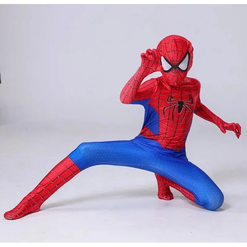 Costume per bambini Costume da supereroe Spider body per bambini Spandex Zentai Halloween Mann Cosplay tuta stile 3D