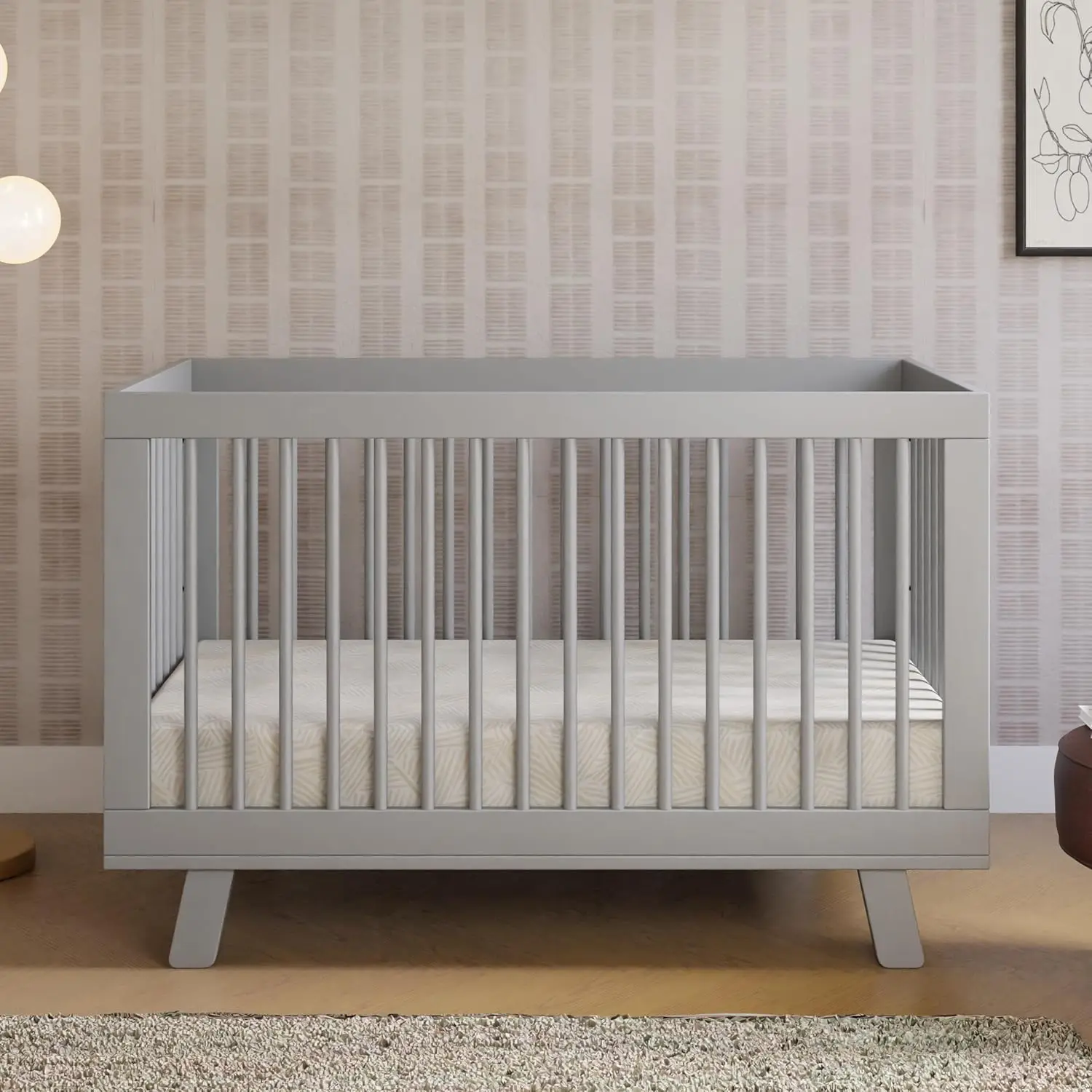 3-in-1 Convertible Baby Crib - Convertible Crib to Toddler Bed & Daybed - Wooden Baby Bed