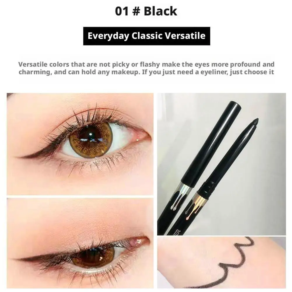 Waterdicht Zwart Bruin Eyeliner Gelpotlood Ultrafijn Natuurlijk Zacht Vlekvrij Zwart Bruin Eyeliner Pen Make-up Voor Ogen