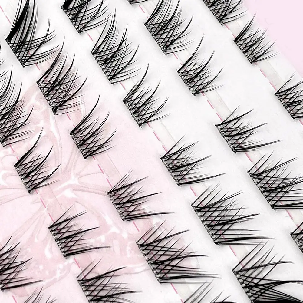 مجموعة رموش صناعية من Fox Eye، رموش سوداء قصيرة مجزأة، رموش عين القطة منفوشة طبيعية للمكياج اليومي #6