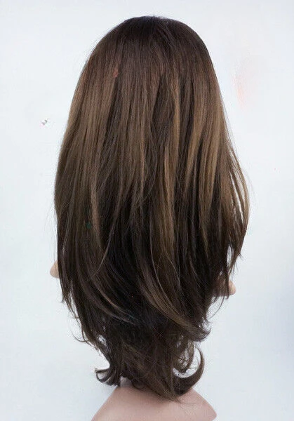 Brown Long Wavy Layered Wig