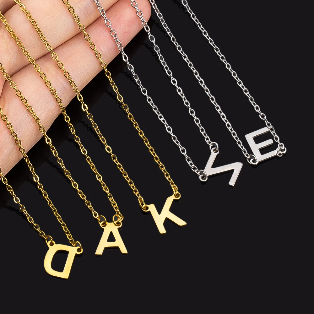 Stainless Steel Colorfast 26-Letter Alphabet Chains For DIY Personalized Name Necklaces Minimalist Jewelry Findings Craft Supply