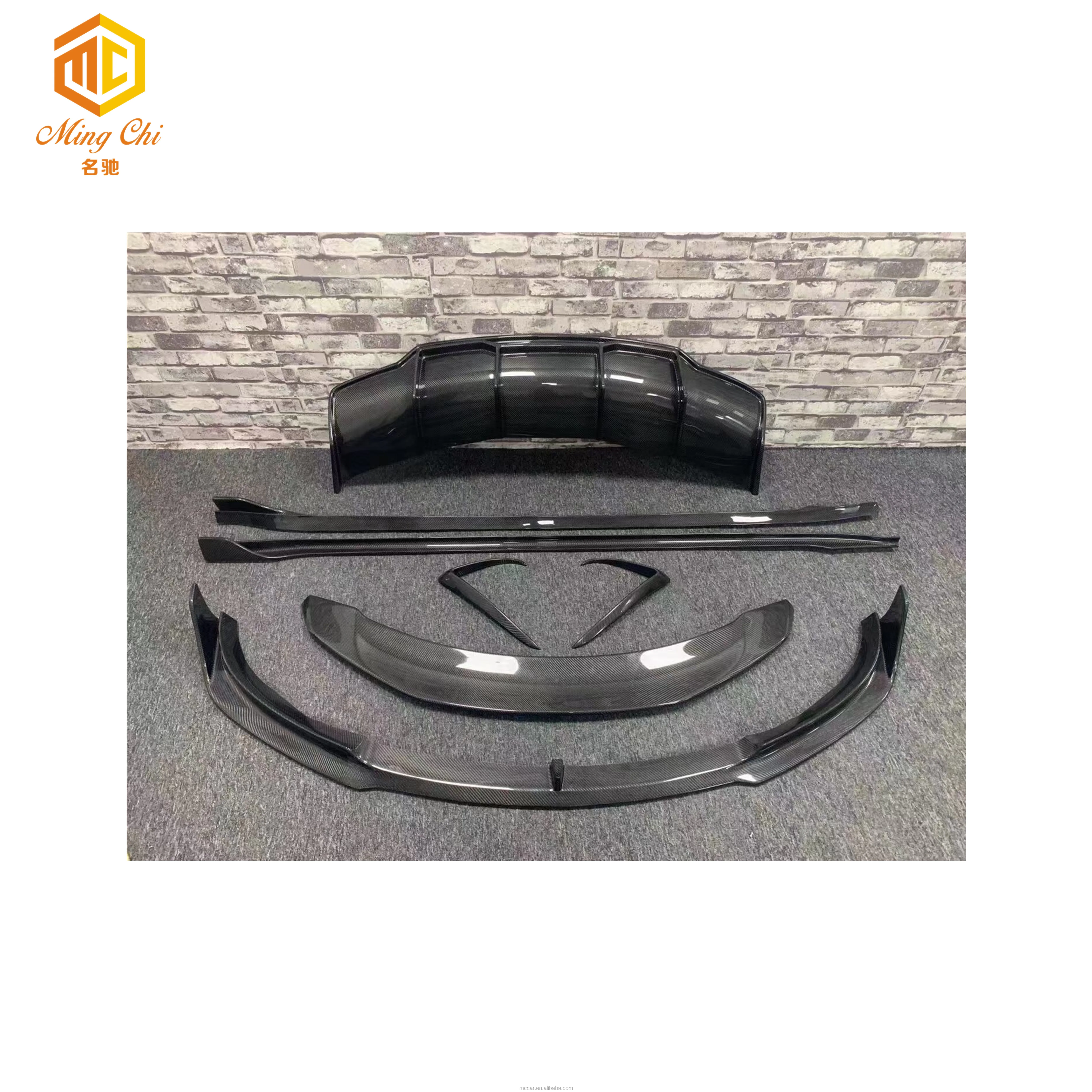 

V Style Model 3 Body Kit Carbon Fiber Front Lip Diffuser Side Skirt Spoiler for Tesla Model3