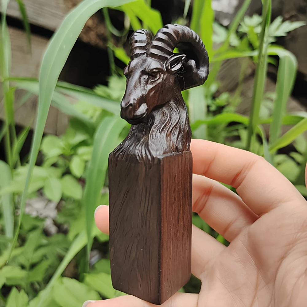 Wooden Hand-Carved Animal Head Statue, Living Room Decoration, Study Room, Fireplace Mantel, Home Artwork, Christmas Gift, New Year Decoration, Thanksgiving Gift, Father's Day Gift, Collectible, Statue Ornament