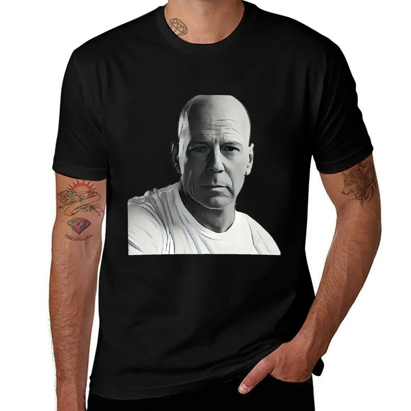 Футболка Bruce Willis Retire, мужские хлопковые мягкие футболки для мужчин, хлопковая футболка Футболка Bruce Willis Retire, мужские хлопковые мягкие футболки для мужчин, хлопковая футболка