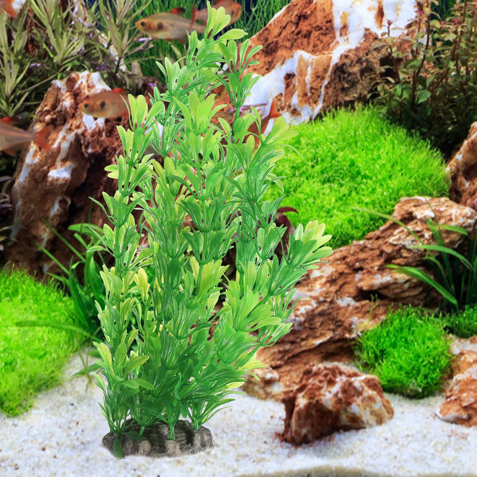 

Aquarium Decorations Lifelike Plants Durable Plastic Fish Tank Accessories Extra Large Tall Plants for Betta L scape Reptile