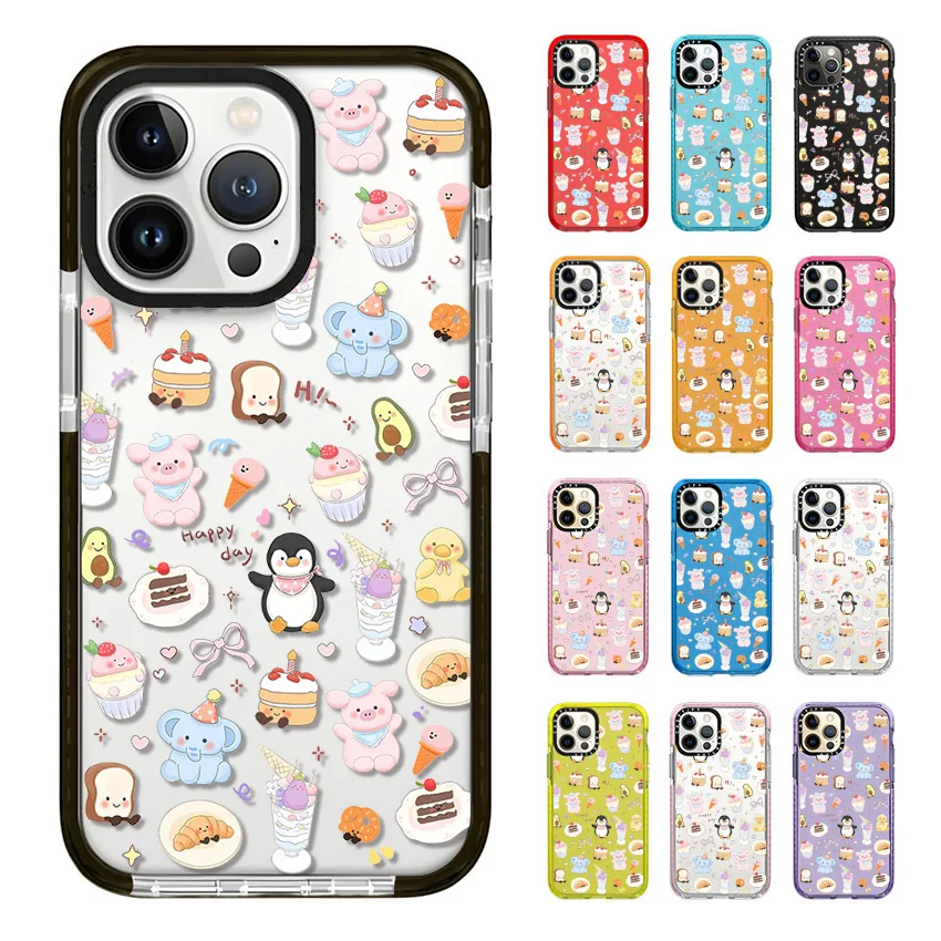 Dessert Animals Phone Case For iphone 17 16 15 14 13 12 11 Pro Max Plus Air Soft TPU Shockproof Back Cover