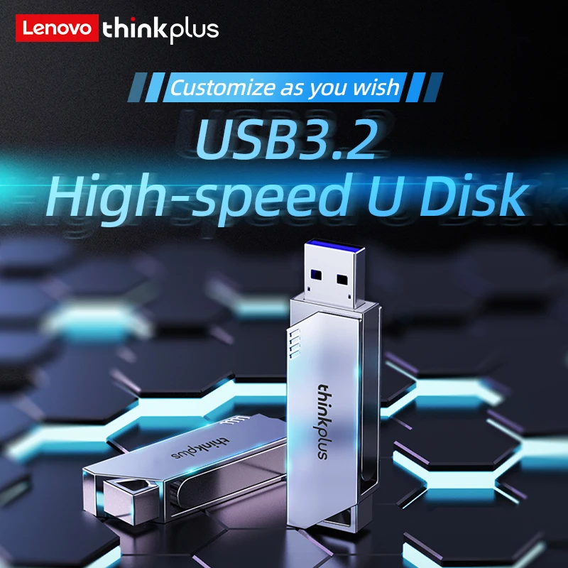 ThinkPlus dla Lenovo USB 3.2 PenDrive 64GB 128GB 256GB Pamięć flash USB 3.2 do telefonu, laptopa lub wersji większej