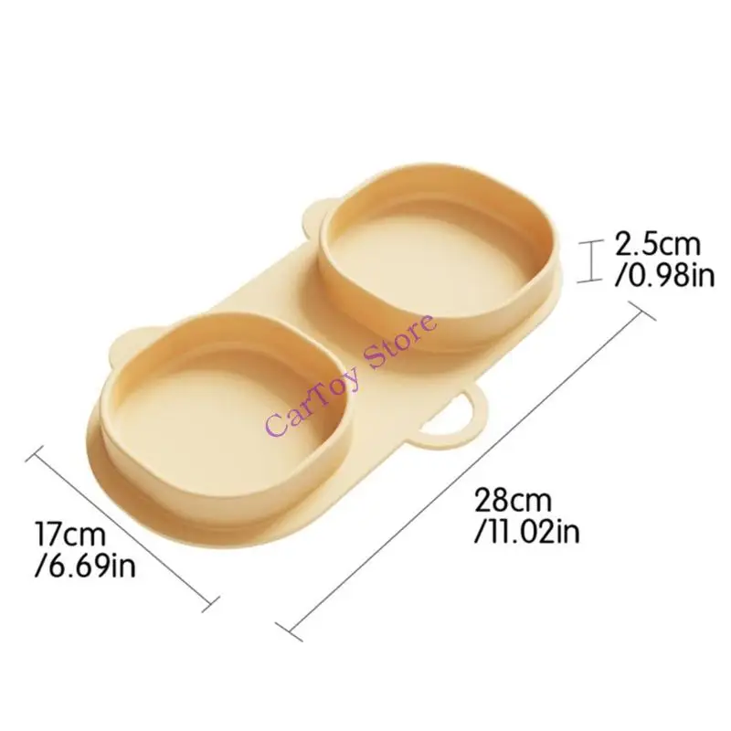 طبق طعام للأطفال مصنوع من السيليكون المقاوم للحرارة ومقصورة مزدوجة لتغذية الرضع #6