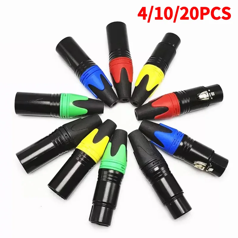 

4/10/20PCS 3-Pin XLR Male to Female Adapter Connectors, Mic Audio Plug Converter for Microphone,Mixer,Amplifier, Sound Equipment