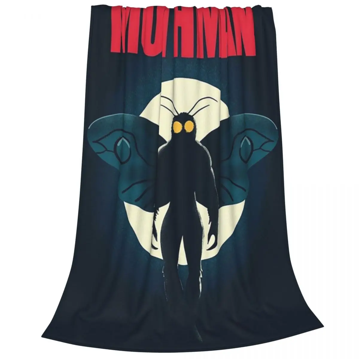 Vintage Retro Mothman Poster Cryptid Legend Illustration Blankets Fleece Sofa Throw Blankets For Home Throws Bedspread Quilt