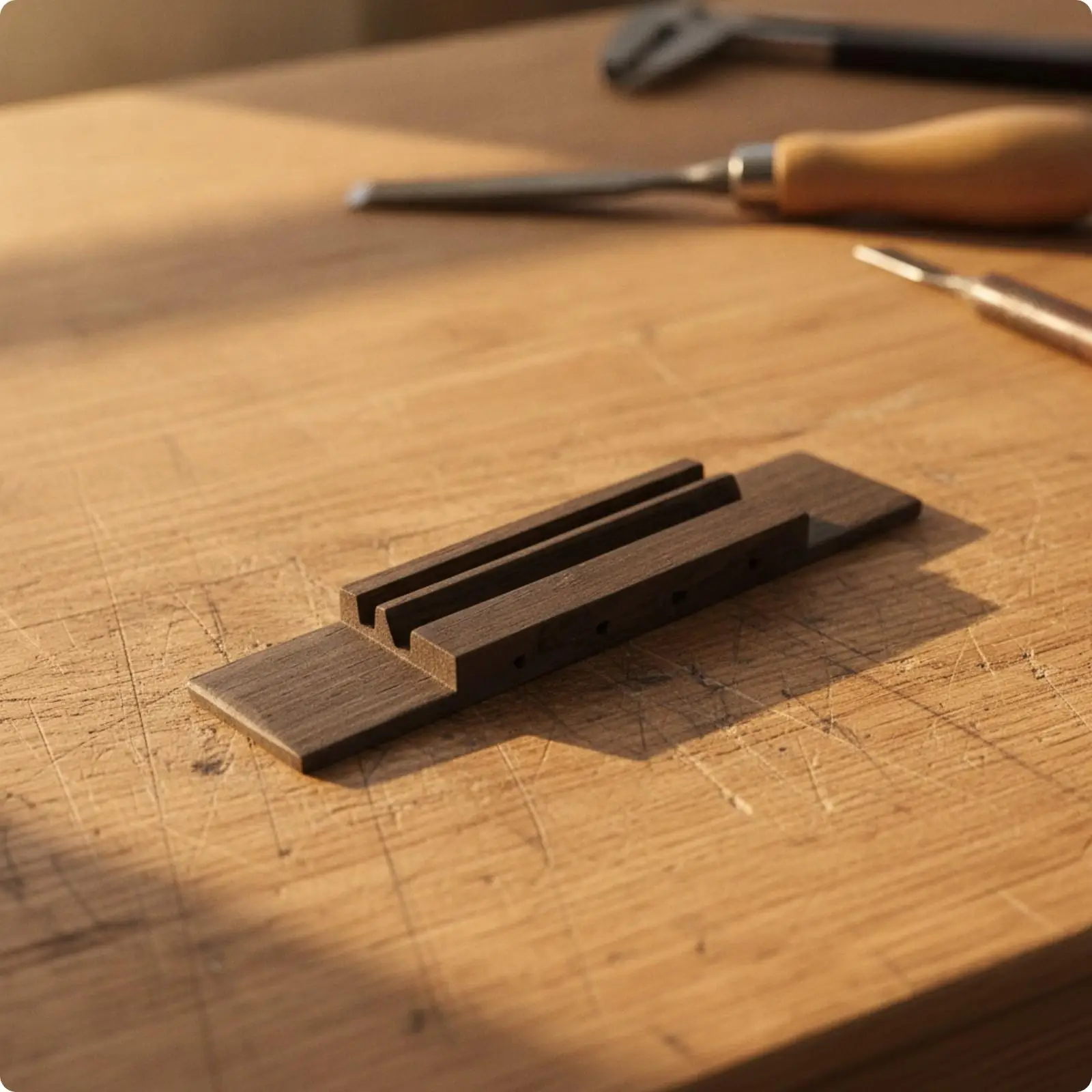 Flat Base Rosewood Ukulele Bridge for 4 String Guitar Maintenance and Custom Assembly Work
