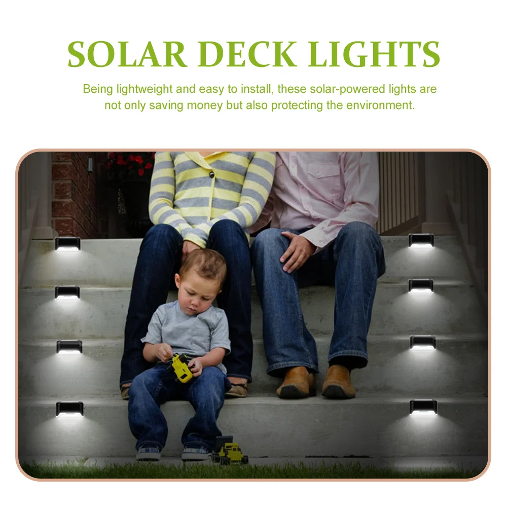 

6Pcs Solar Fence Lights Outdoor Waterproof Garden Wall Lamps LED Stair Lighting Solar Deck Lamps Waterproof Fence Lights