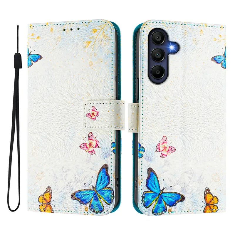 الرجعية زهرة تصميم المحفظة الجلدية حقيبة لهاتف سامسونج غالاكسي A56 A36 A26 5G SM-A566 A366 A266 Coque المغناطيسي فليب غطاء أكياس الهاتف