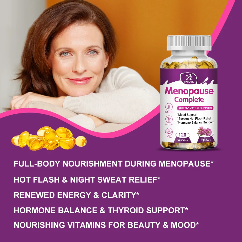 Menopause Relief Capsules Support Weight Management Improves Metabolism & Bloating Hot Flashes & Night Sweats Mood Supplements