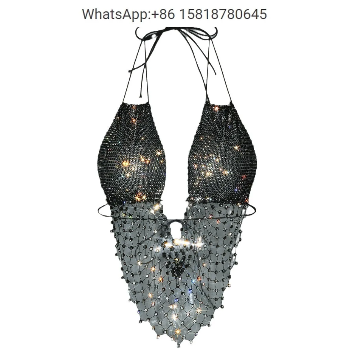 Euro and American fishnet rhinestone suspenders sexy splicing tops nightclub party hot girl vest music festival suspenders women