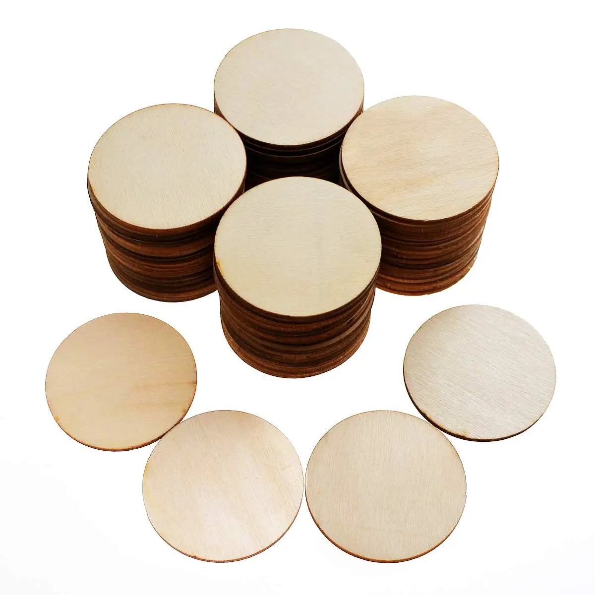 

Wood Circles Round Discs DIY Unfinished Blank Natural Wooden for Door Hanger, DIY Craft School Painting Christmas Decoration