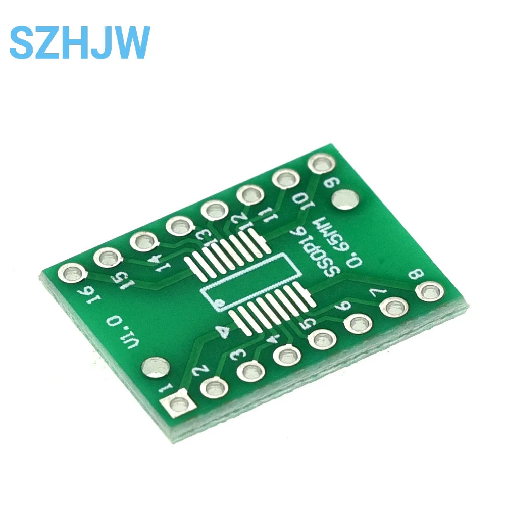 Placa adaptadora SOP16 SSOP16 de 10 100 a DIP16 de 0,65/1,27mm a 2,54mm de paso SMD a doble ROTURA DE PCB en línea