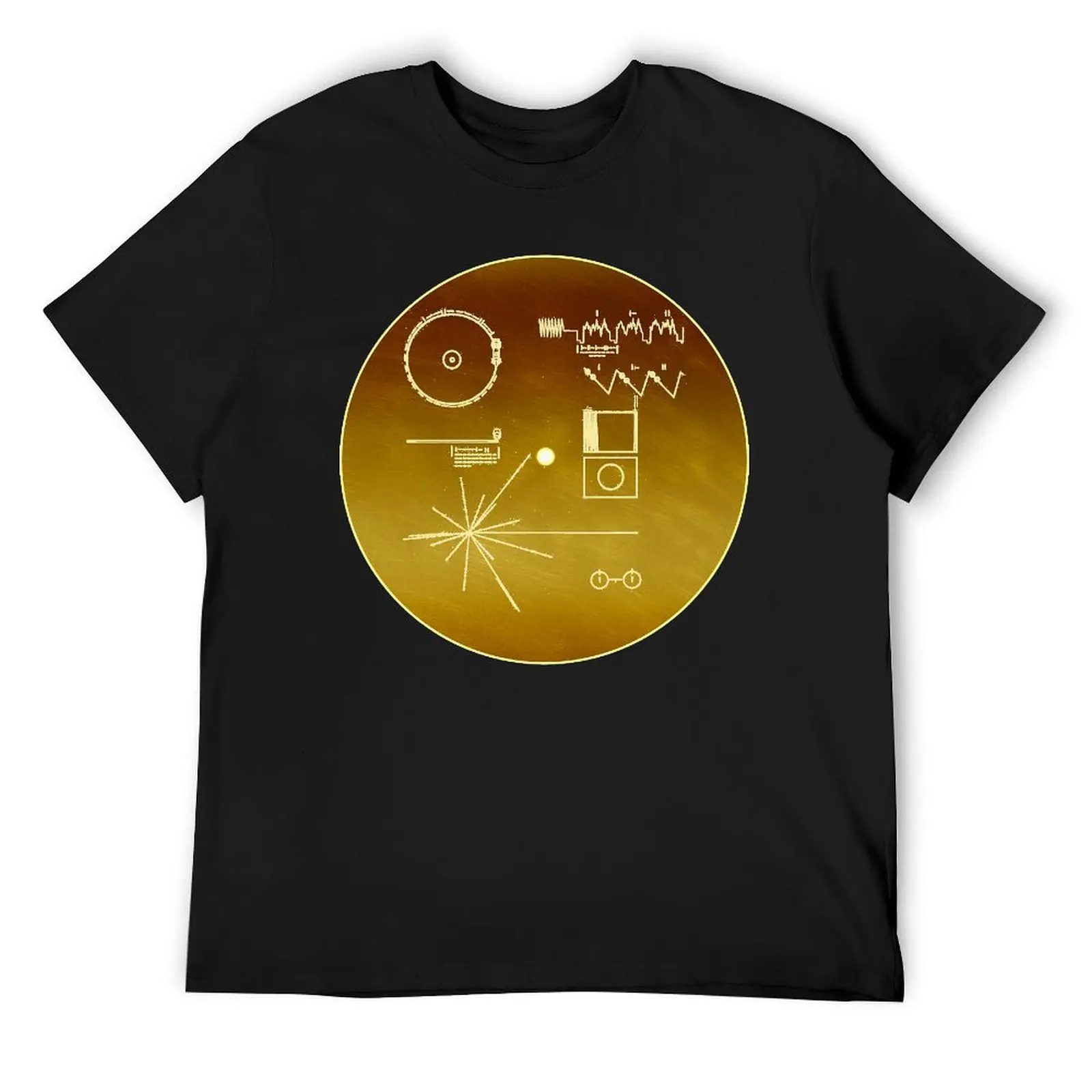 Crewneck Voyager Golden Record T-shirt  Move Top Tee Classic Funny Novelty Leisure USA Size