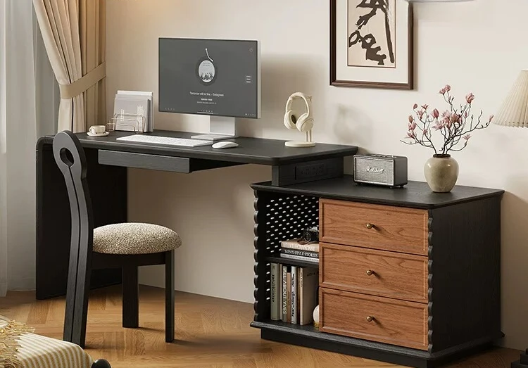 

PYJ French medieval solid wood chest integrated telescopic multi-functional small apartment desk