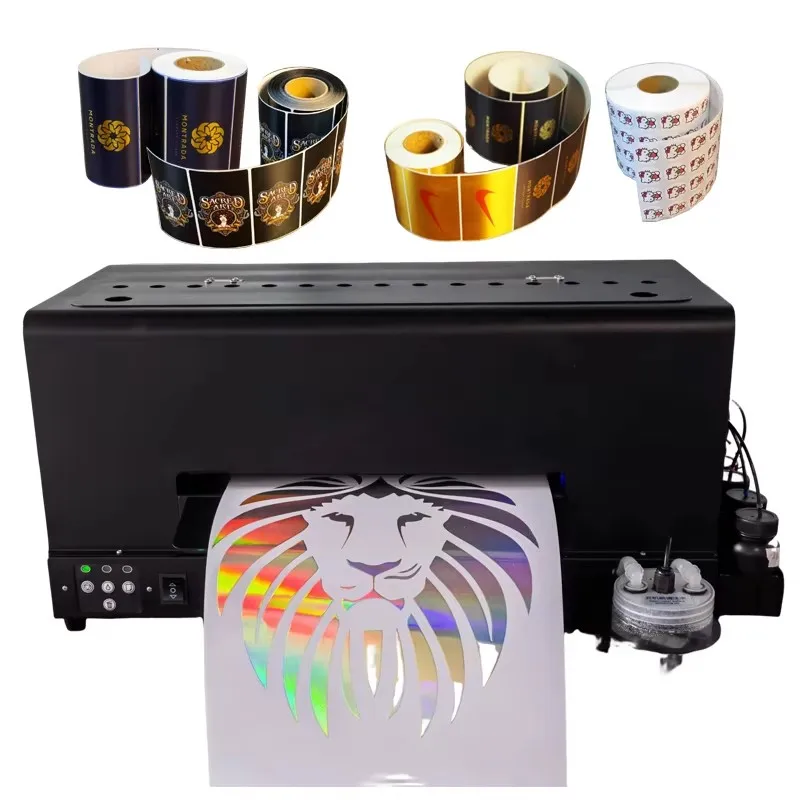 High Quality UV Label Printer A3 A4 Size Inkjet Sticker Printer Roll to Roll Label Printing Machine With 3 Paper Roll Feeders