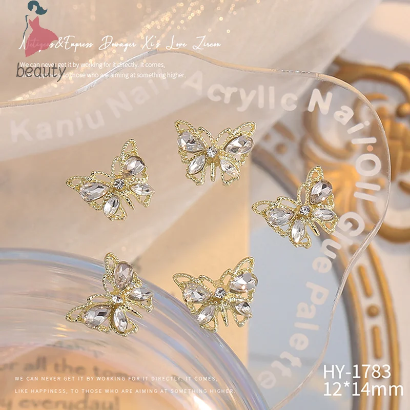 Новый металлический бант для ногтей Pop Flash Crystal Trinket Butterfly Nail Set Diamond декоративные аксессуары